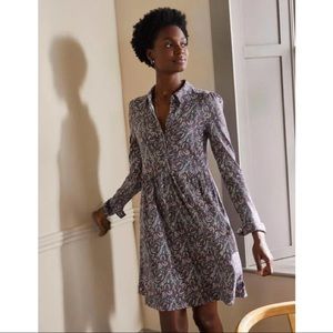 Boden Alma Jersey Shirt Dress in Asphalt Floral Paisley